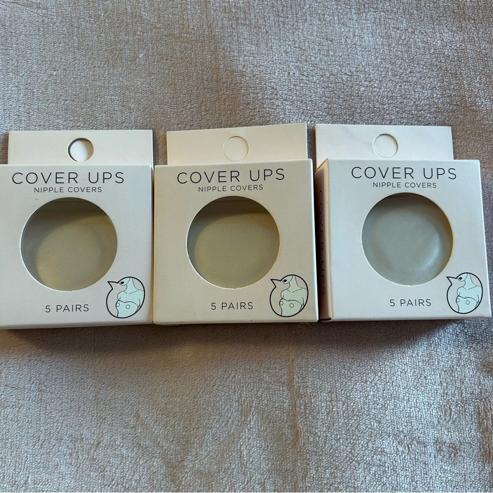 NIB cover ups round nipple covers in latte set of 3 boxes with 5 pairs each